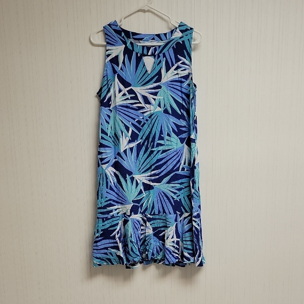 Escapada Living Casual Blue/seaglass Cabana Dress Sz Medium summer beach coastal